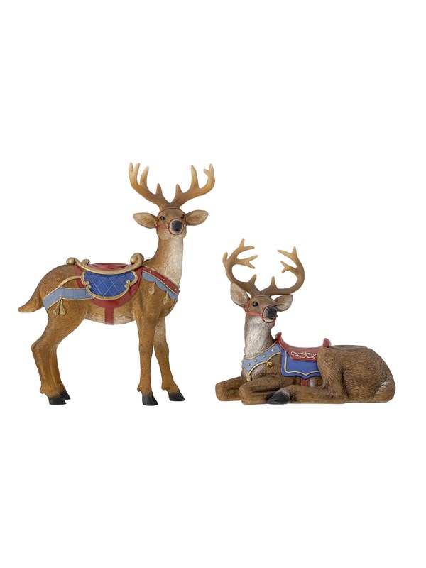 Bloomingville - Glory Lysestage, Brun, Polyresin, H13,5xW14/H19xW18 cm, Set of 2