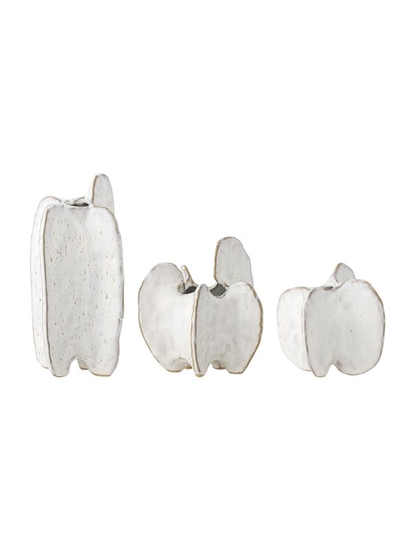 Bloomingville - Jayce Vase, Hvid, Stentøj, D8xH8/D10xH10,5/D8xH15 cm, Set of 3