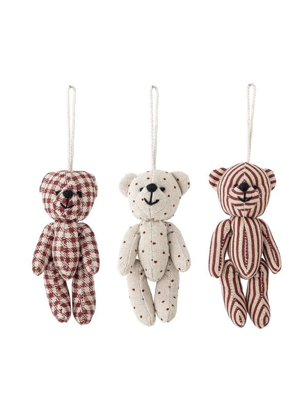 Bloomingville - Salwa Ornament, Rød, Polyester, L5xH11,5xW4,5 cm, Set of 3