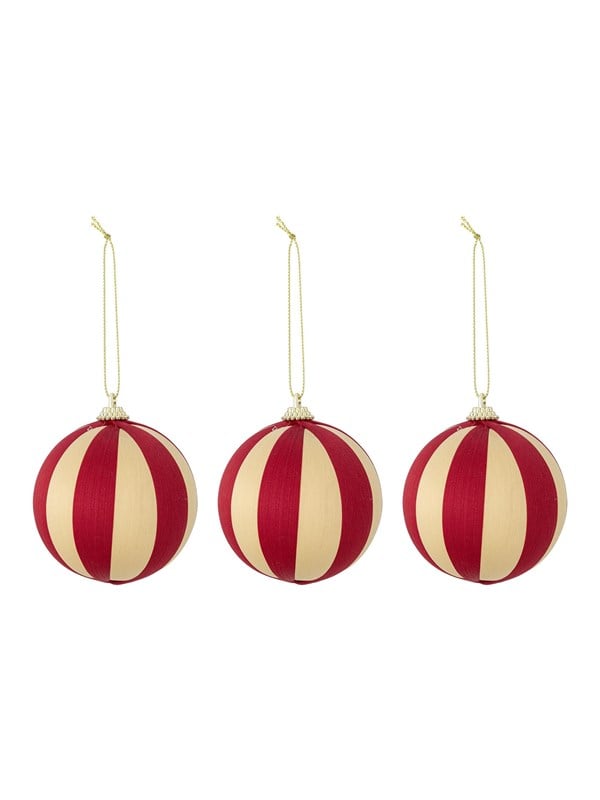 Bloomingville - Wynn Ornament, Rød, Polyester, D8 cm, Set of 3