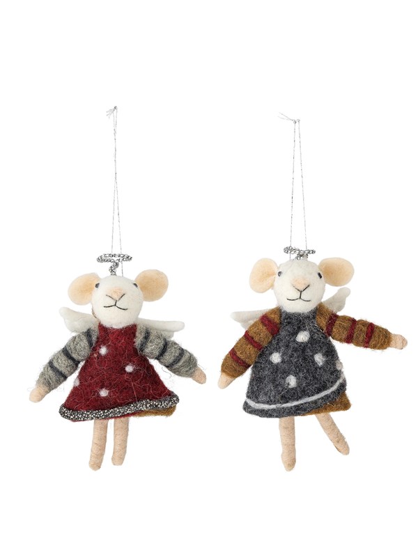 Bloomingville - Peo Ornament, Multifarvet, Uld, L9xH13,5xW5 cm, Set of 2