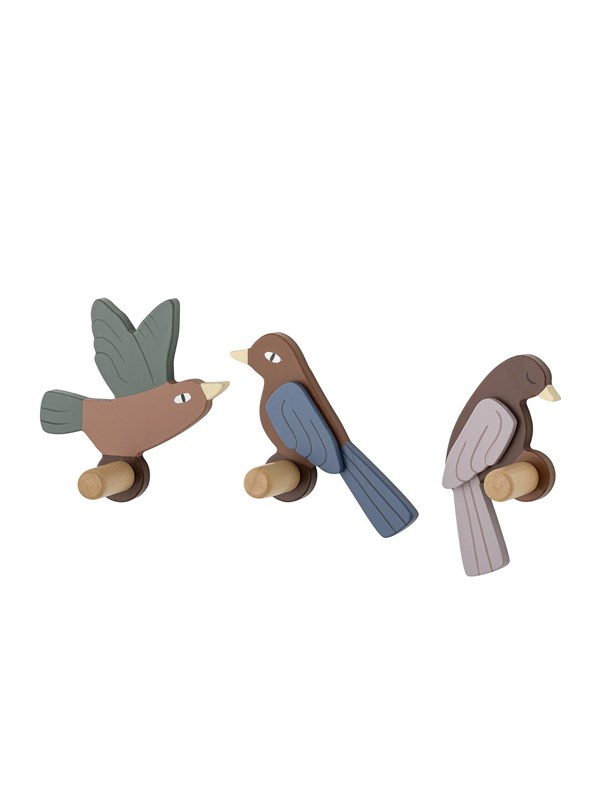 Bloomingville Mini - Lewi Fugle Knager Til Børn - Brun - Mdf - 3 Stk