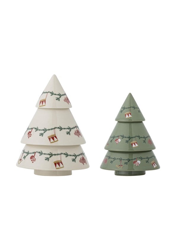Bloomingville - Yule Deko, Multifarvet, Stentøj, D9xH12/D11xH14,5 cm, Set of 2