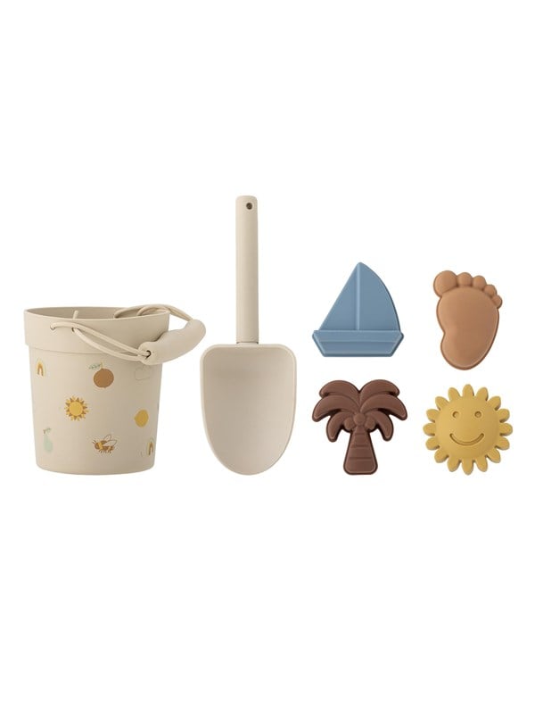 Bloomingville - Agnes Strand- og Sandkasselegetøj, Natur, Silikone, D14xH16 cm, Set of 6