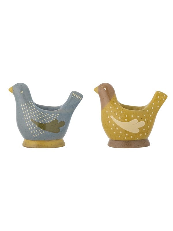 Bloomingville - Birdy Æggebæger, Multifarvet, Stentøj, L8xH8 cm, Set of 2