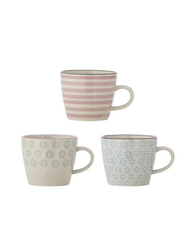 Bloomingville - Patrizia Krus, Multifarvet, Stentøj, D9,5xH8 cm, Set of 3
