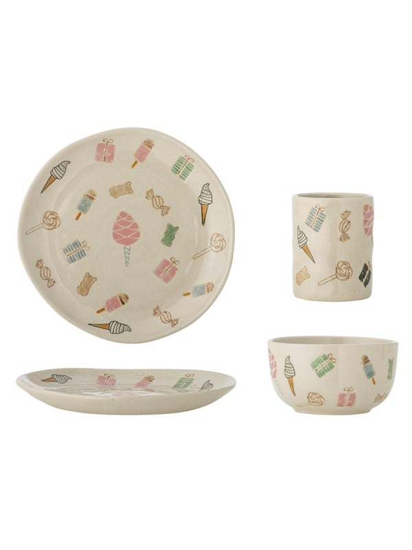 Bloomingville - Sweets Stelsæt, Multifarvet, Stentøj, C:D7xH9/B:D11xH6/P:D18x2 cm, Set of 3
