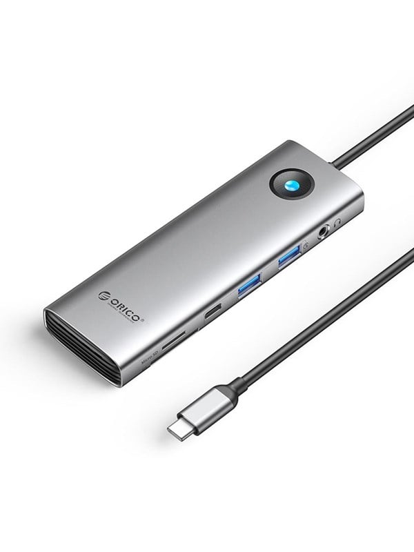 ORICO PW11 9in1 USB-C Docking Station 2x USB-A 3.0 1x USB-C 3.0 1x USB-C PD 100 1x HDMI 4K 60Hz 1x microSD/SD 1x RJ45 2.5G Ethernet 1x Audio 3.5 mm - Gray USB hub - USB 3.0 - 9 ports - Grå