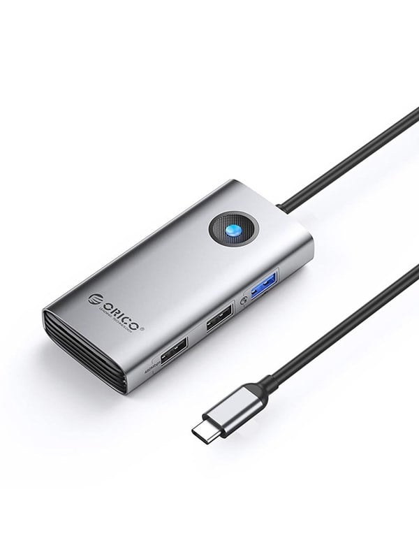 ORICO PW11-5P USB-C Hub Docking Station 1x USB-A 3.0 + 2x USB-A 2.0 + 1x USB-C PD + 1x HDMI - Gray USB hub - USB 3.0 - Grå