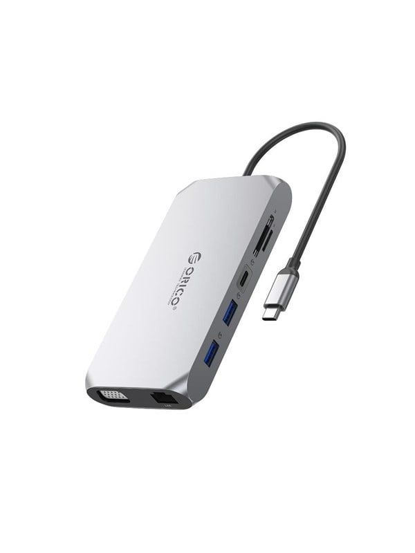 ORICO XCR 12in1 USB-C Docking Station USB hub - USB 3.1 - 12 ports - Grå