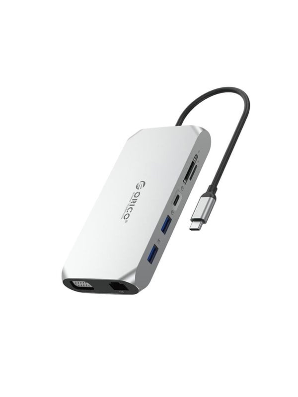 ORICO XCR 12in1 USB-C Docking Station USB hub - USB 3.1 - 12 ports - Sølv