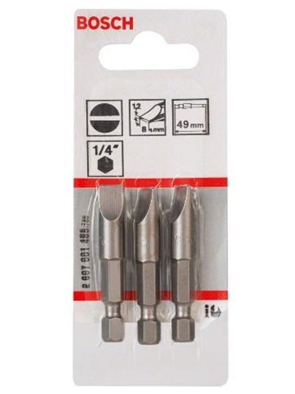 Bosch Accessories Bosch Power Tools Lige kærv-bit 8 mm ekstra hård E 6.3 3 stk