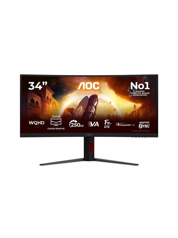 34" AOC G4 CU34G4ZCA computer monitor 86.4 cm (34") 3440 x 1440 pixels Black Red
