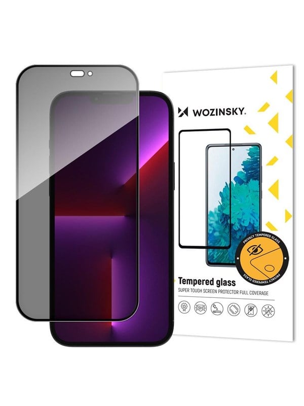 Wozinsky Privatlivsglas med Anti Spy-filter til iPhone 15 Pro Max Privacy Glass - sort