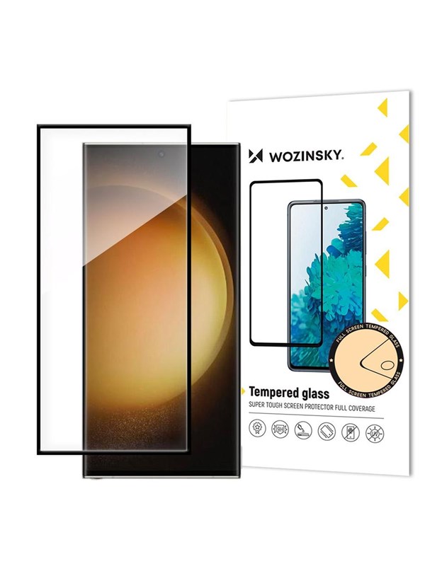 Wozinsky Full Glue hærdet glas til Samsung Galaxy S24 Ultra med sort ramme