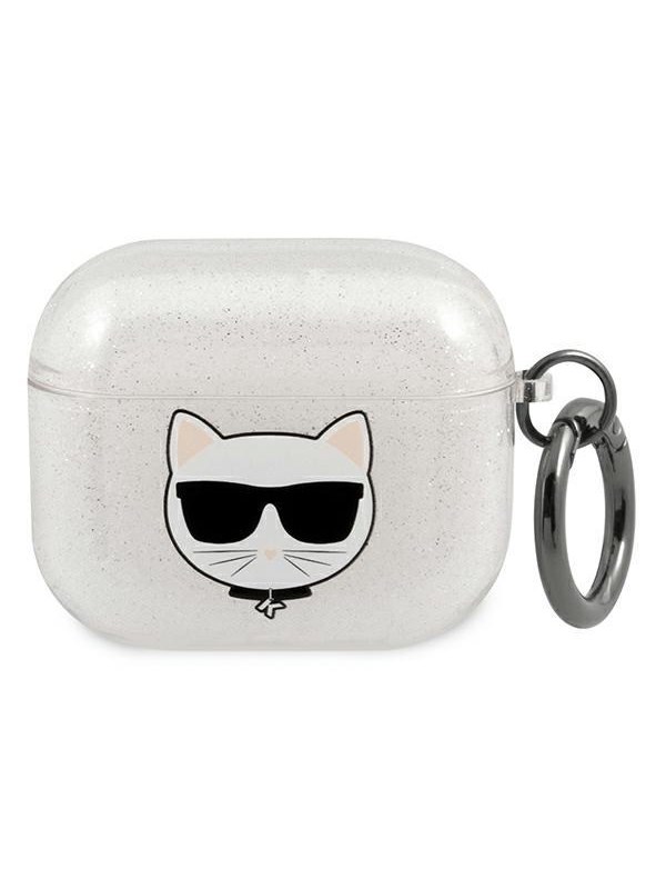 Karl Lagerfeld case for Airpods 3 KLA3UCHGS silver Glitter Choupette