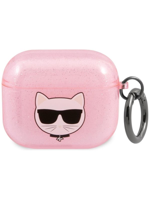 Karl Lagerfeld Etui ochronne KLA3UCHGP Glitter Choupette do AirPods 3 rózowe