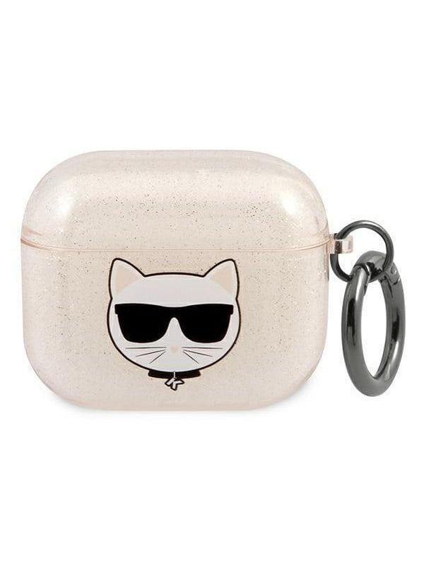 Karl Lagerfeld Choupette Head Glitter do AirPods 3 (zloty)