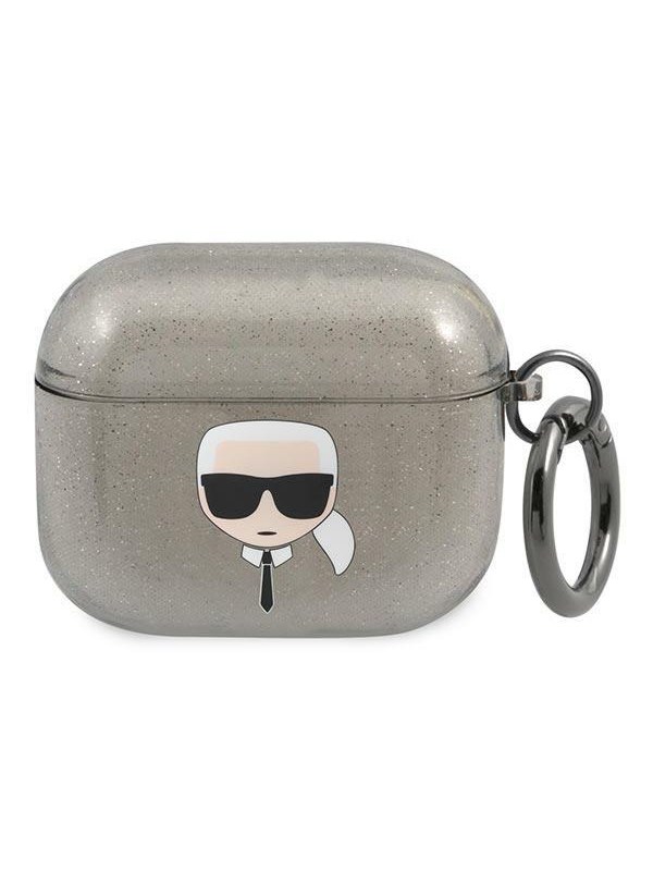 Karl Lagerfeld case for AirPods 3 KLA3UKHGK black Glitter Karl`s Head