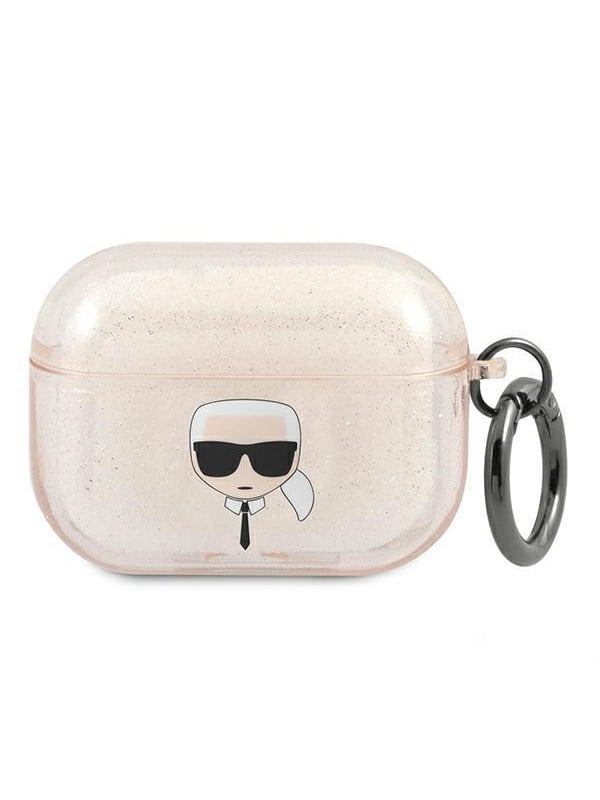Karl Lagerfeld Etui ochronne Head Glitter do Airpods Pro zlote