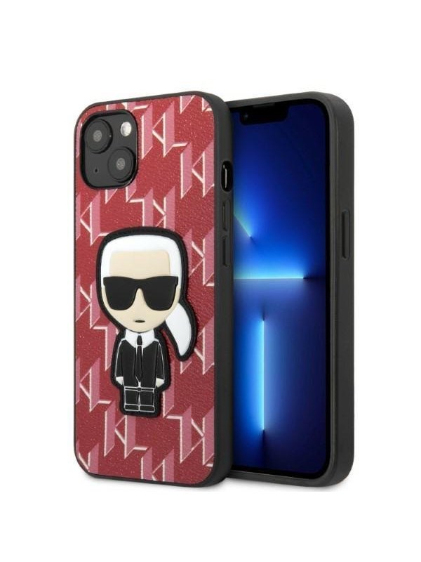 Karl Lagerfeld KLHCP13MPMNIKPI iPhone 13 / 14 / 15 6,1" hardcase czerwony/red Monogram Ikonik Patch