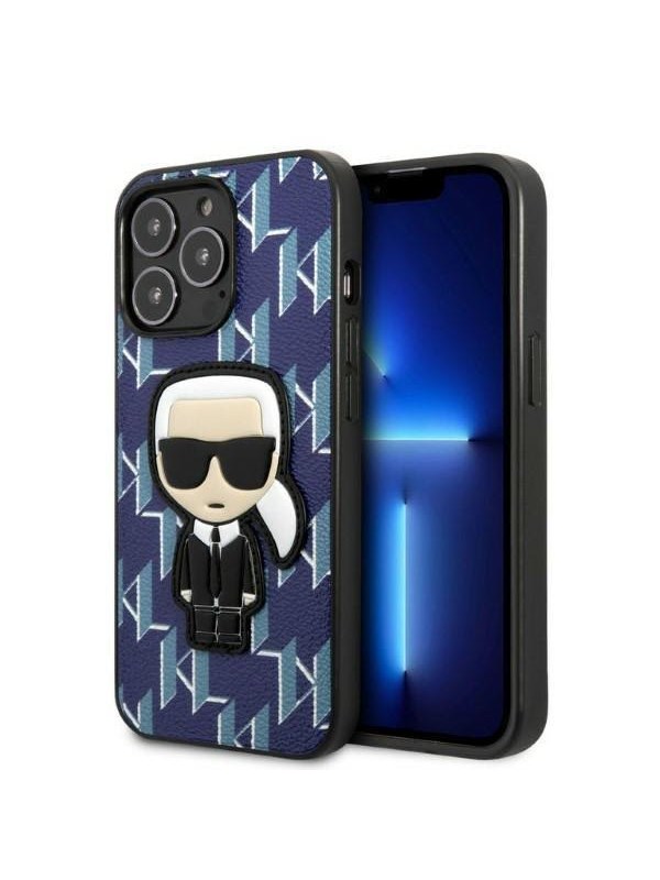Karl Lagerfeld KLHCP13XPMNIKBL iPhone 13 Pro Max 6,7" hardcase niebieski/blue Monogram Ikonik Patch