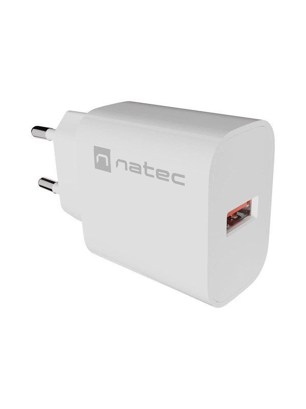 Natec Ribera vægoplader 1× USB‑A 18 W - hvid