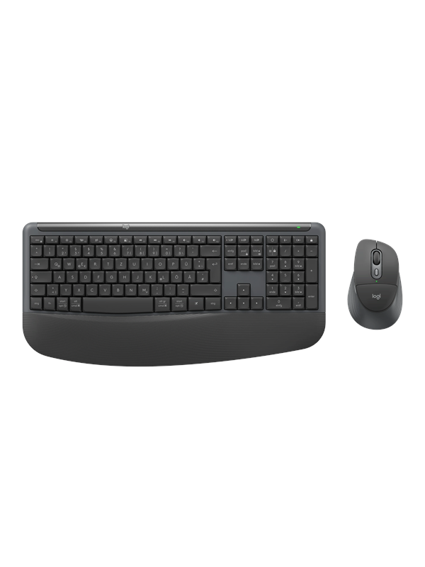 Logitech Signature Comfort Plus Combo MK880 (Graphite) - Tastatur & Mus sæt - Tysk - Grå