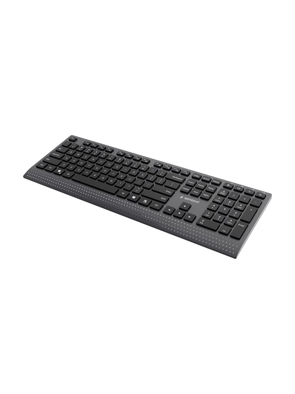 Gembird KB-MCH-06 slankt kablet multimedie tastatur, US-layout, sort
