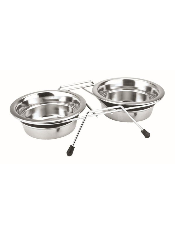 Stander m. 2 skåle "Silent Diner" - 2x16,5 cm 0,75 ltr.