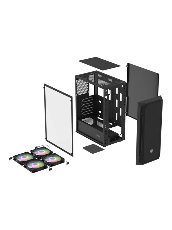 FURY SHOBO SH8F ARGB midi-tower pc-kabinet med vindue - sort