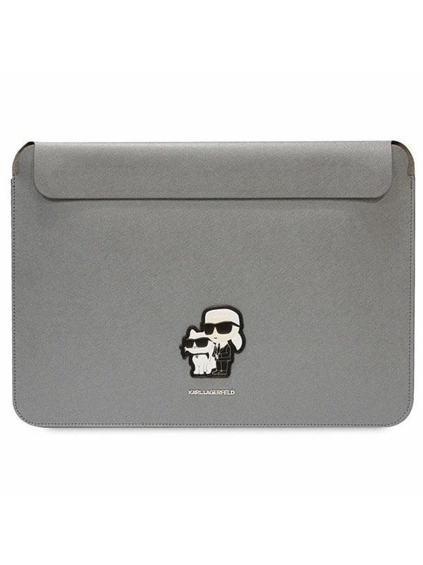 Karl Lagerfeld Karl Lagerfeld Sleeve KLCS14SAKCPMG 14" srebrny/silver Saffiano Karl&Choupette