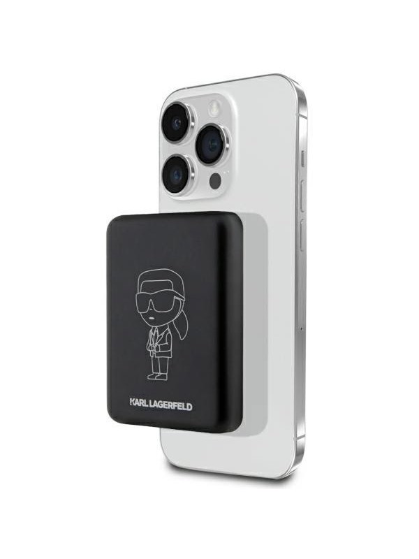 Karl Lagerfeld Ikonik MagSafe 5W 3000mAh Inductive Power Bank - Black - 3000 mAh