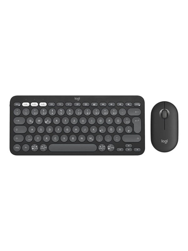 Logitech Pebble 2 Combo - Sæt med mus og tastatur - trådløs - Bluetooth LE - QWERTY - US International - tonal rose