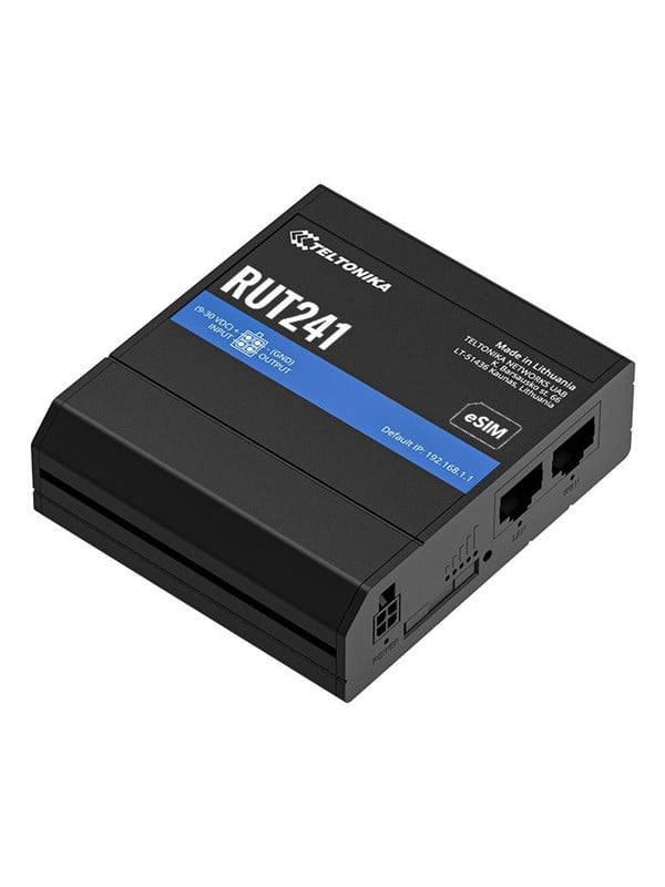 Teltonika Industrial 4G eSIM Router (RUT241200000 / Standard package with EU PSU) - Wireless router N Standard - 802.11n