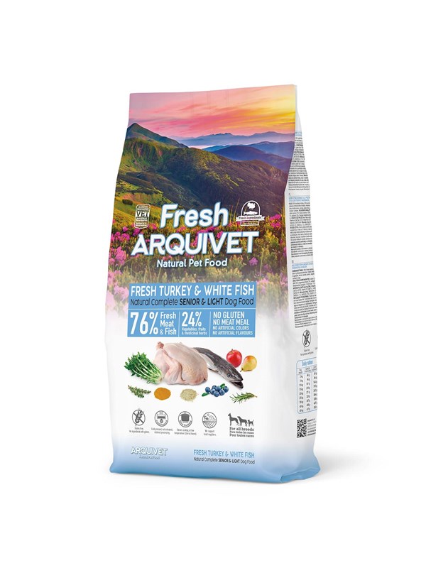 ARQUIVET Fresh Senior & Light Turkey and Fish - semi-moist dog food - 10 kg
