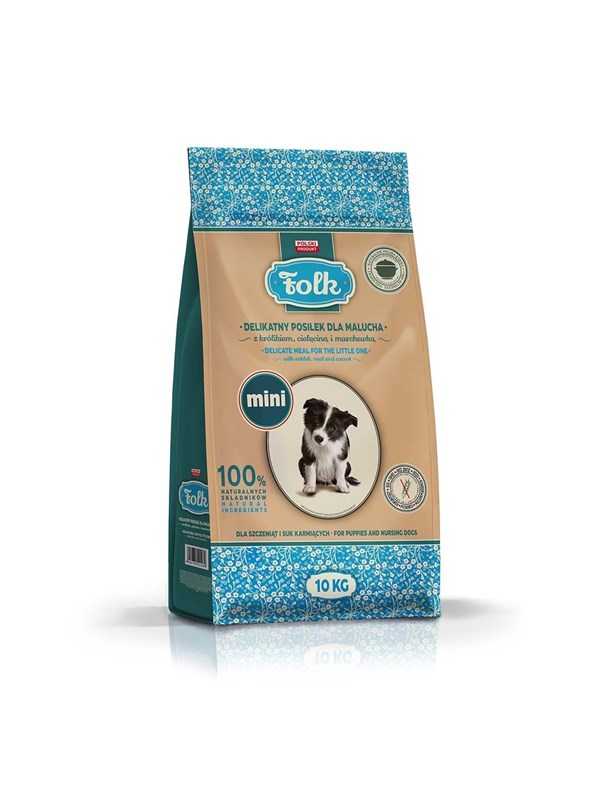Folk Junior Small breeds Gentle meal for puppy with rabbit veal and carrot - dry dog food - 10kg