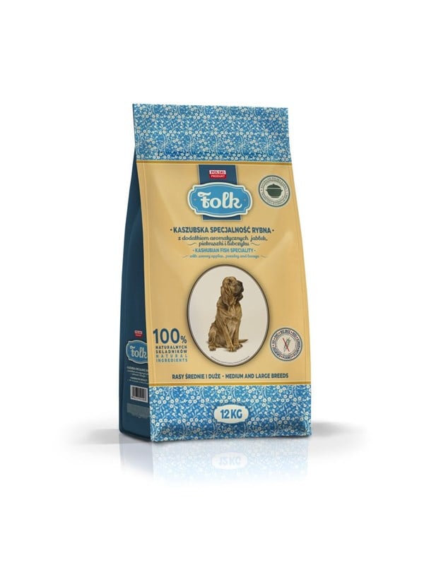 Folk Medium and large breeds Kashubian-style fish specialty with apples parsley and lovage - dry dog food - 12kg
