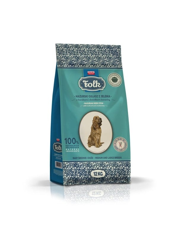 Folk Medium and large breeds Traditional masurian venison stew with beets and cranberries - dry dog food - 12kg