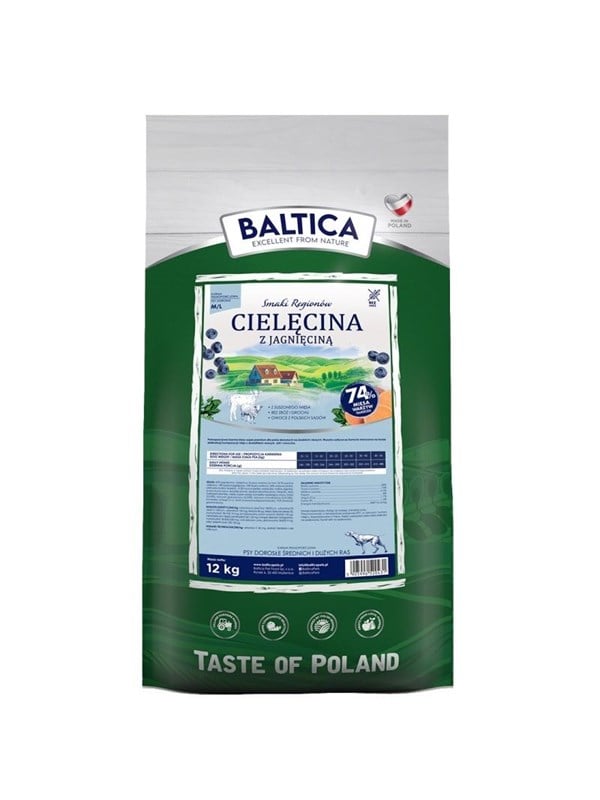 BALTICA Smaki regionów Medium and large breeds Veal with lamb - dry dog food - 12kg