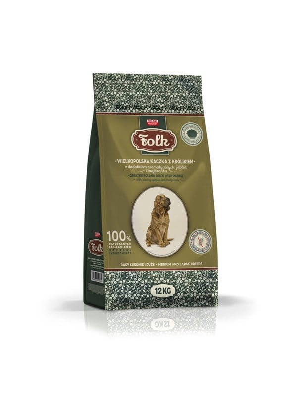 Folk Medium and large breeds Traditional Greater Poland duck with rabbit apples and marjoram - dry dog food - 12kg