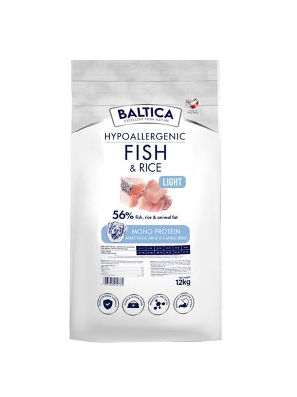 BALTICA Nutraceutic Hypoallergenic Light L/XL Fish with rice - dry dog food - 12kg