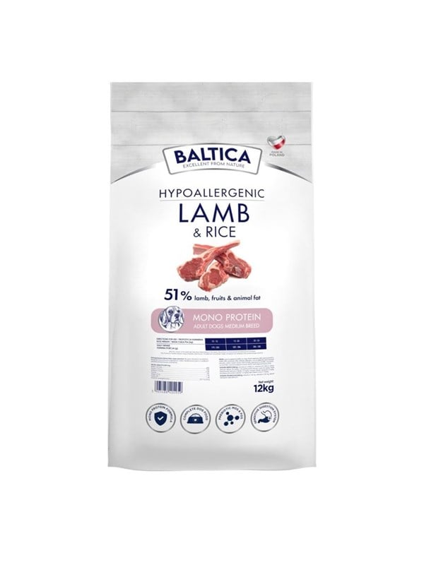 BALTICA Nutraceutic Hypoallergenic Lamb & Rice M - dry dog food - 12kg