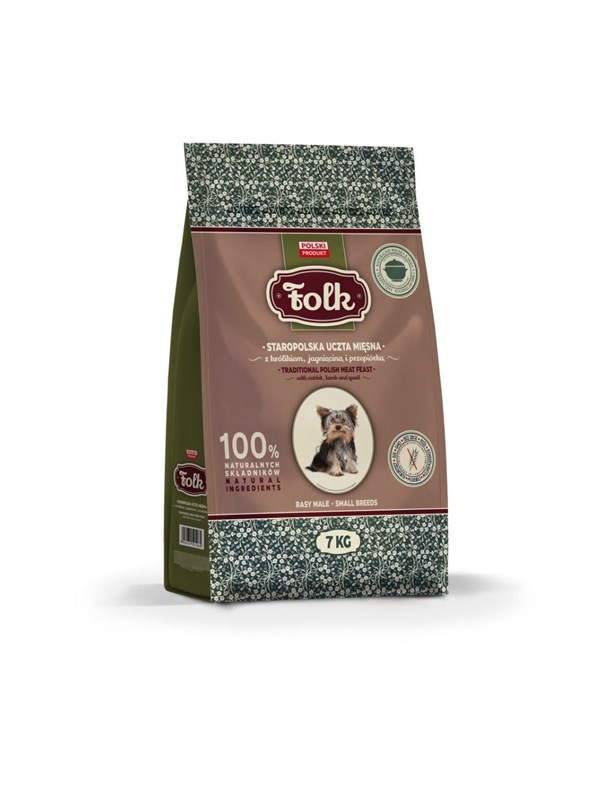 Folk Small breeds Traditional polish meat feast with rabbit lamb and quail - dry dog food - 7kg