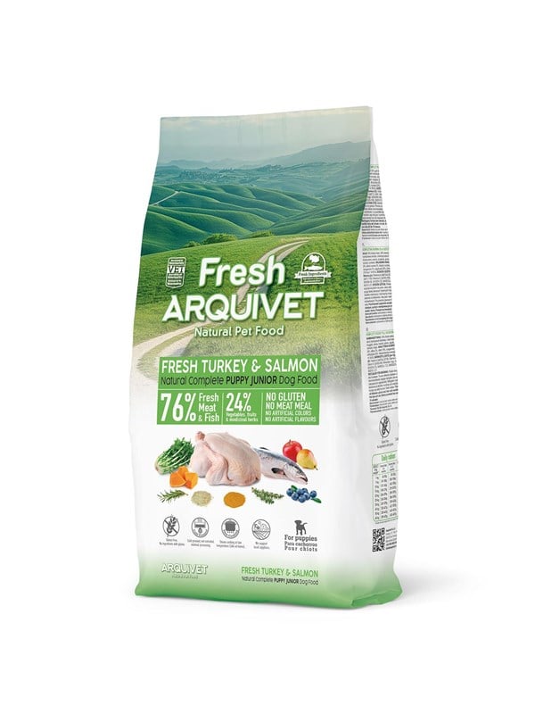 ARQUIVET Fresh Puppy Turkey and Salmon - semi-moist dog food - 10kg
