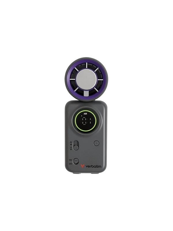 Verbatim 32347, Lilla, Grå, 1 blæser(e), 10 t, 16000 rpm, Håndholdt ventilator, 10 W