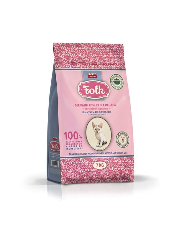 Folk Gentle meal for kittens with rabbit and lamb - dry cat food - 7kg