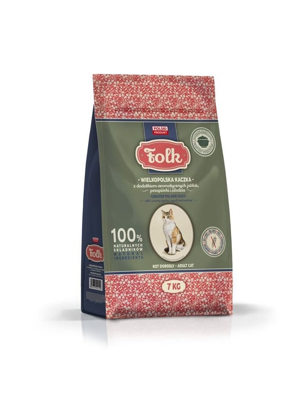 Folk Greater poland-style duck with apples quail & herring - dry cat food - 7kg