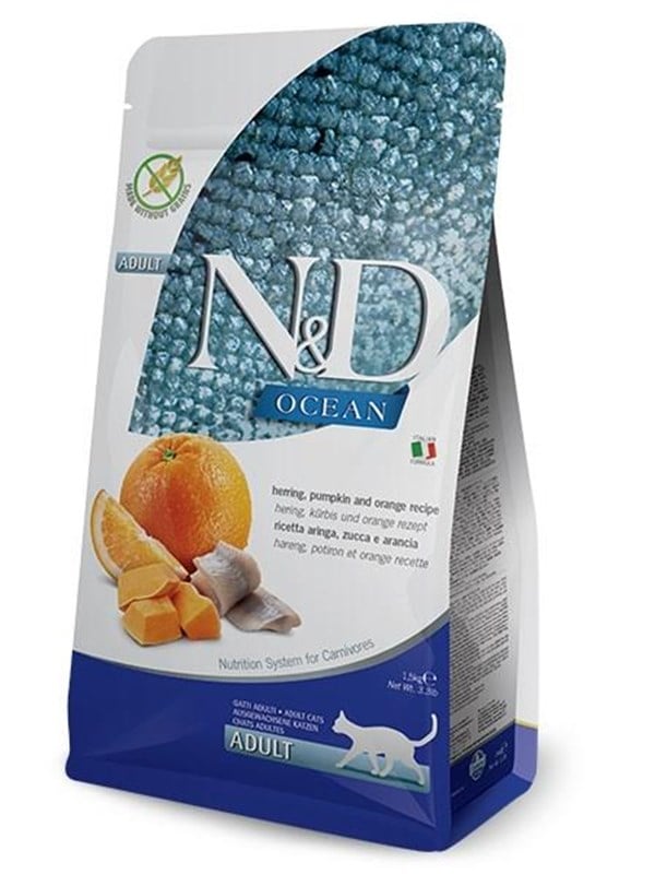 Farmina N&D Ocean Herring Pumpkin&Orange Adult - dry cat food - 1.5 kg