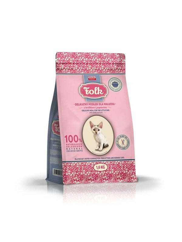Folk Gentle meal for kittens with rabbit and lamb - dry cat food - 1.6kg
